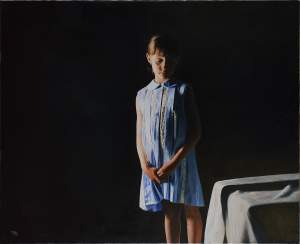 'Lucia a solas', Amaya Corbacho Martin ( Oil on canvas, 162 x 130 cm )